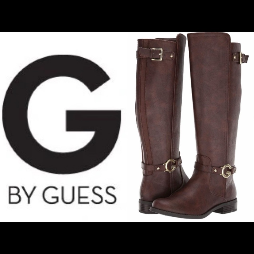 🆕👢GUESS TALL LOGO BUCKLE BOOTS 👢🆕